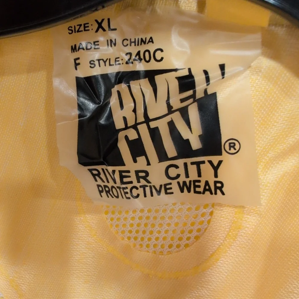 River City Protective Wear Yellow Raincoat Full Zip XL Men Work Outerwear - Picture 2 of 4